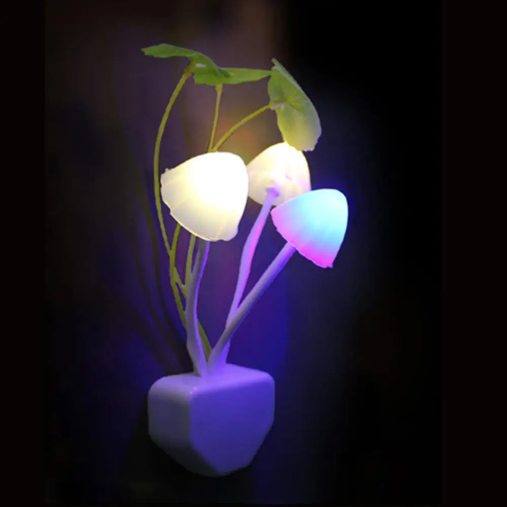 

Lovely US & EU Plug Night Light Induction Dream Mushroom Fungus LED Lamp 3 LEDs Mushroom Lamp LED Night Lights