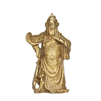 

LAOJUNLU Bronze Pure Copper Sit Guan Gong Knife Guan Yu Ornaments Crafts Feng Shui Gifts
