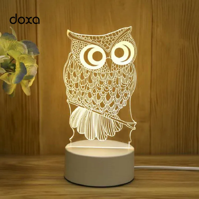 

LED Night Light Creative 3D Illusion Night Lamparas ABS Control Switch GY368-2 Bedside Lamps For Home Decor Holiday Gifts 2020