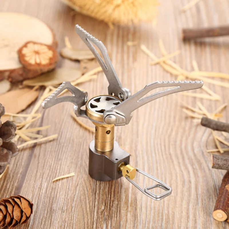 Portable Folding Titanium Alloy Cooking Burn-er Gas Stove 3000W Camping Hiking durable and wear resistant