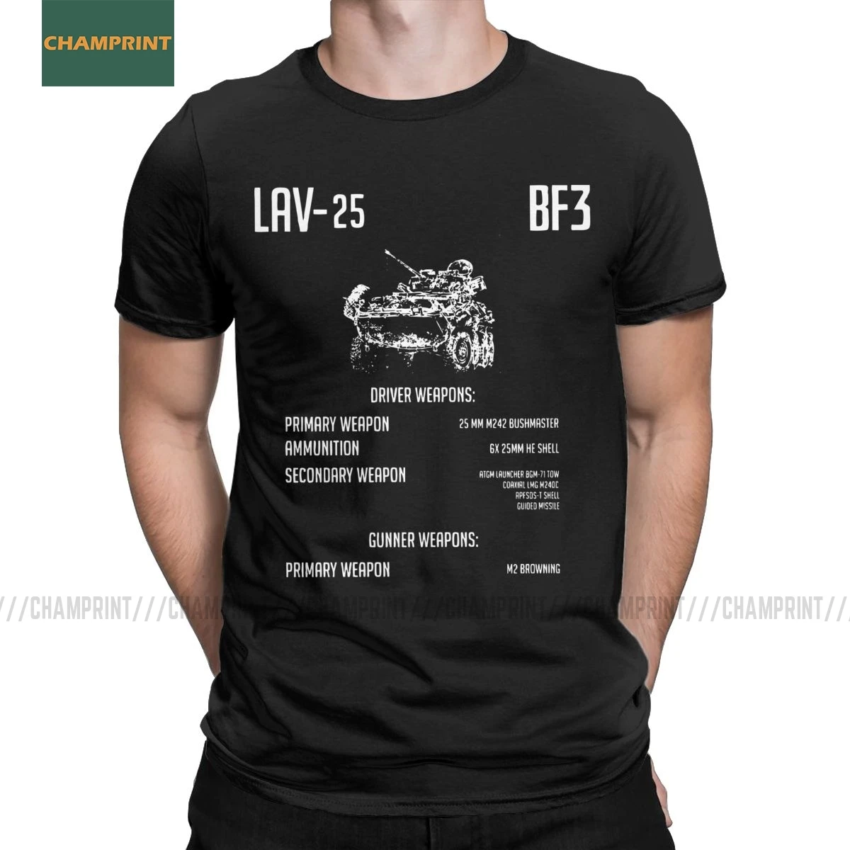 Camiseta divertida de manga corta hombre, camisa de manga corta con cuello redondo, algodón, BF3, Battlefield - Ropa de hombre