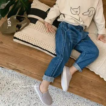 

2020 New Girls Boys Denim Pants Spring Fashion Kids Jean Pants 4-9T PP911