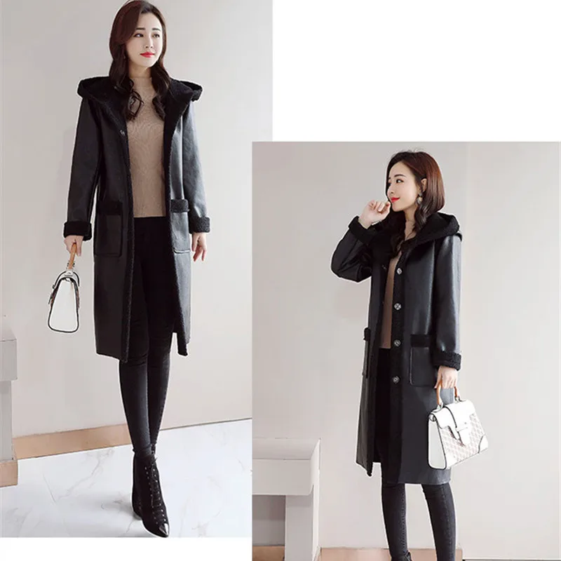 Winter Fashion 2023 Single Breasted Hoode Fur Coats for Ladies Elegant Streetwear Wool Coats