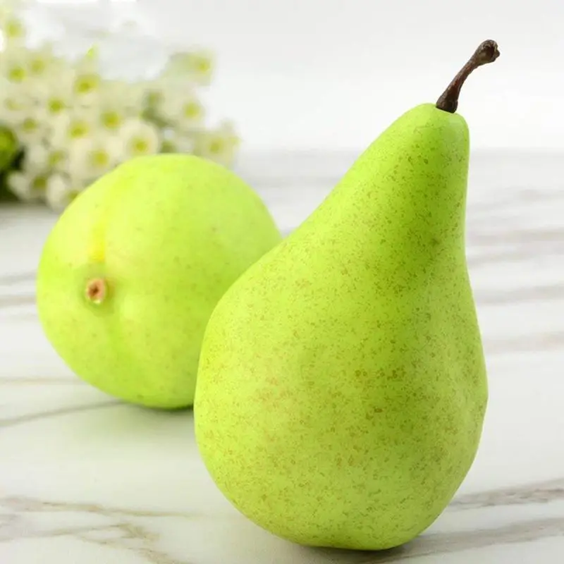 4 лучшая искусственная зеленая груша декоративные Fruit-4x3 дюйма
