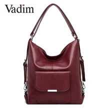 Vadim многофункциональные повседневные сумки, женская сумка с верхними ручками, мягкие кожаные женские сумки на плечо, большая Вместительная женская сумка-хобо, Bolsa