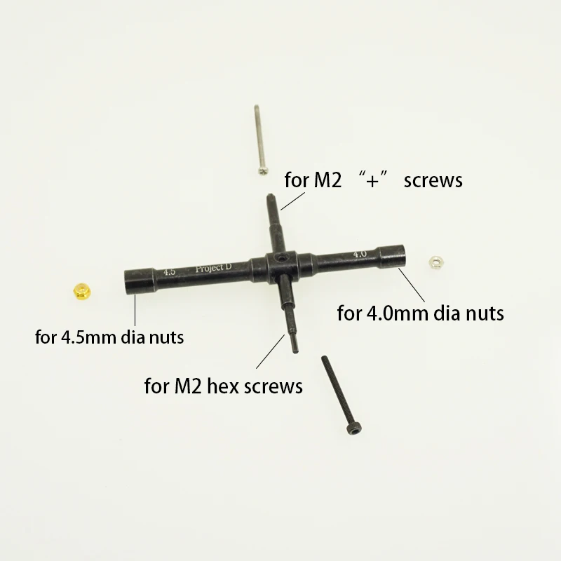 Attrezzo Per Auto Da Corsa Tamiya Mini 4Wd Fatto In Casa 4.0Mm/4.5Mm Dadi/Dadi Di Bloccaggio Driver M2 Viti Driver 1.5 Cacciavite Esagonale Multifunzi
