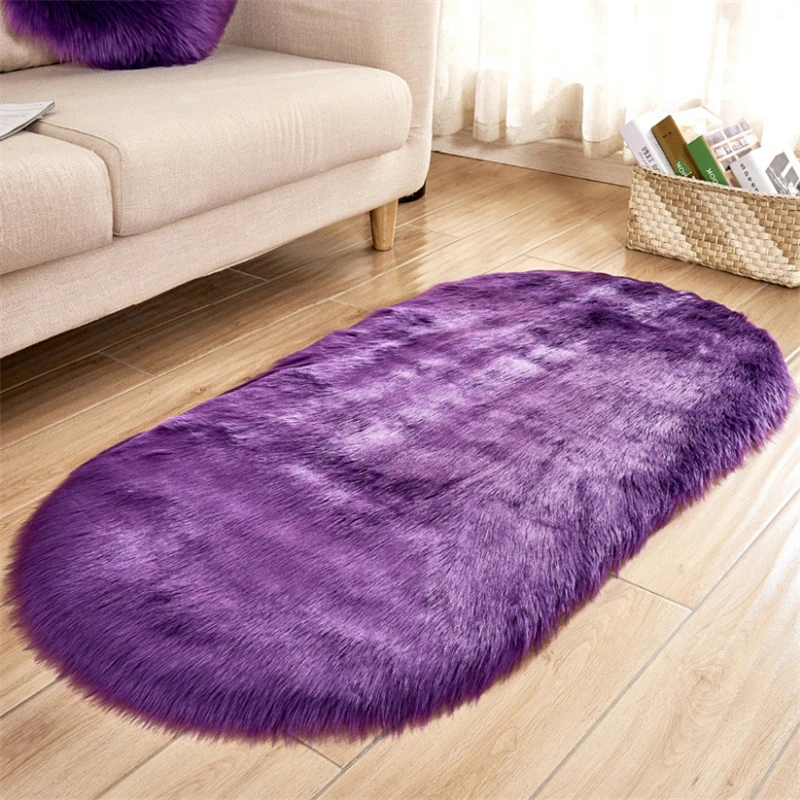 Luxurious Red Faux Fur Sheepskin Rug