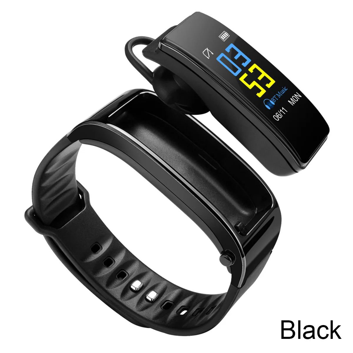 Умные часы для мужчин, монитор сердечного ритма, наушники, Bluetooth, умные часы, фитнес-трекер, спортивные для iphone, xiaomi mi, Android, Ios - Цвет: Black
