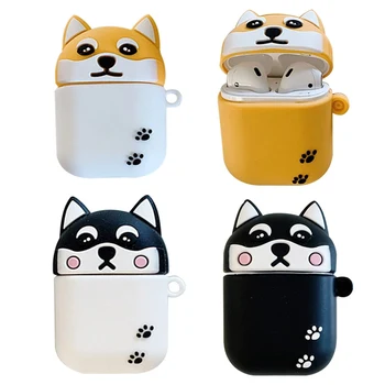 

Cute Dog Cartoon Shiba Inu Husky Dogs Earphone Case For Airpods Case Silicone Cute Animal Cover For Airpods Airpods 1 2