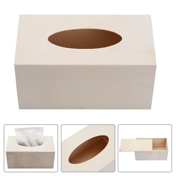 

Wooden Tissue Box Napkin Holder Case DIY Painting Tissue Boxes for Home Kitchen