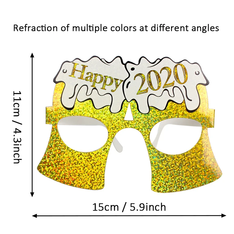 6 шт., новогодние очки, украшения для рождественской вечеринки, подарки для взрослых и детей, рождественские украшения для дома