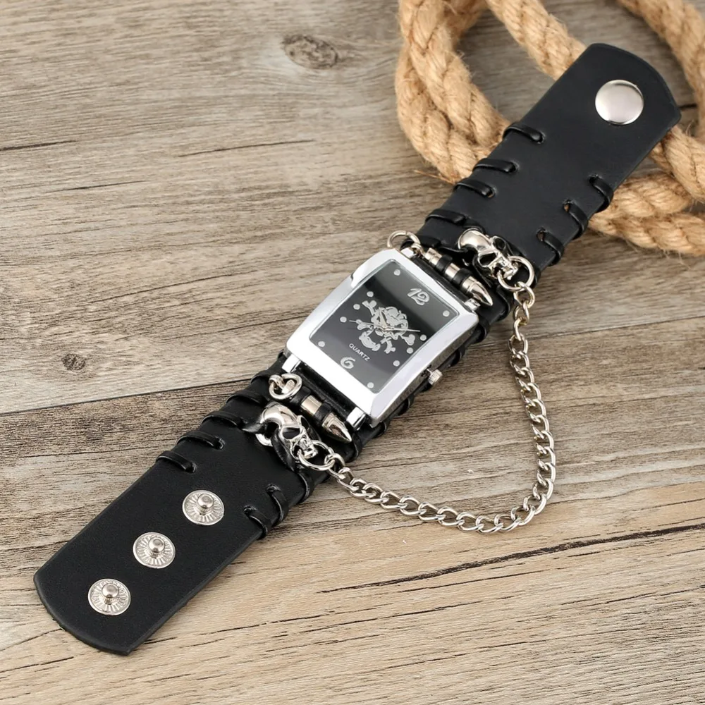 Часы с черепом, панк браслет, кварцевые часы, цепочка для наручных ...