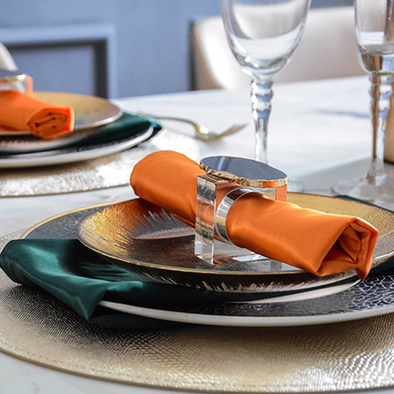 European Style Orange and Green High-End Model Room Dinner Set 3