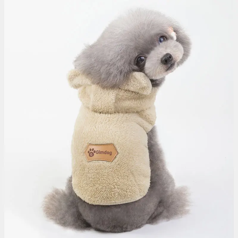 Dog Clothes Autumn and Winter Super Thick Small Puppy Dog Costume Grey Yellow Colors S-xxl Sizes Bulldog Dog Jacket Winter