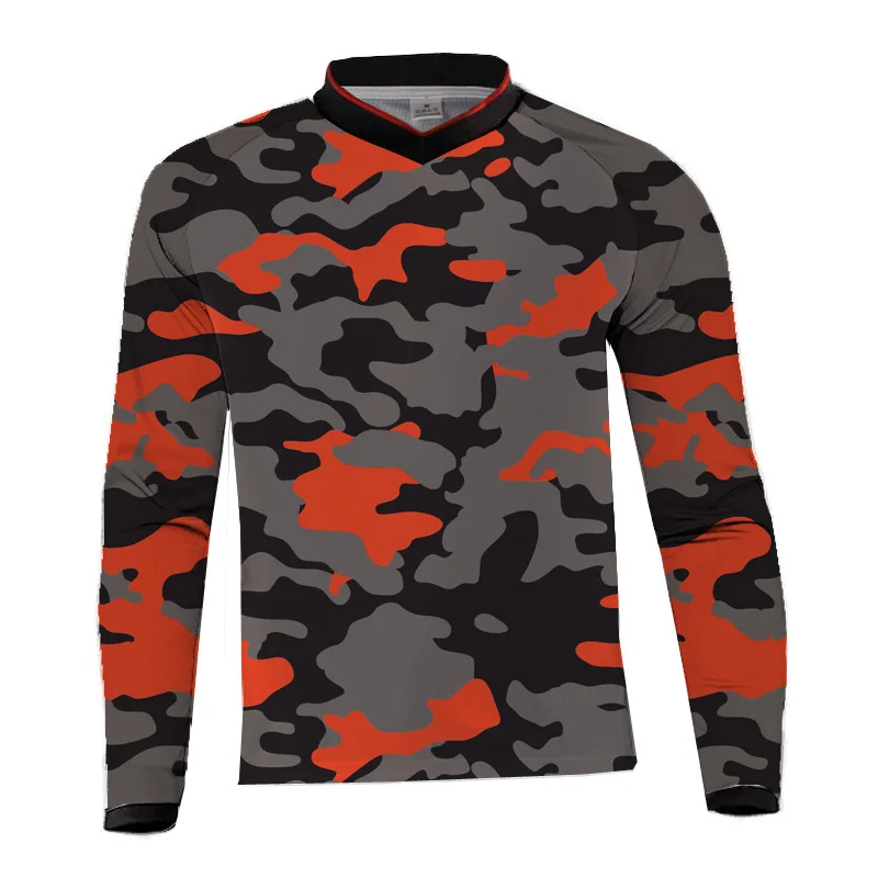 moto cross jersey mtb jersey maillot ciclismo hombre dh Байкерская майка с длинным рукавом - Цвет: J