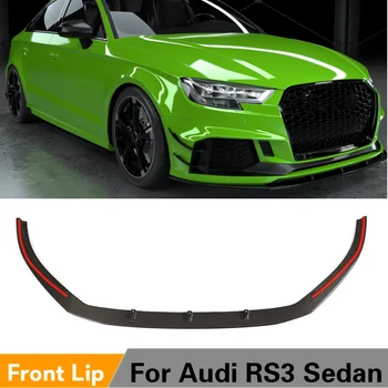 

Front Bumper Lip Spoiler Splitters For Audi RS3 2017 - 2020 Carbon Fiber Front Bumper Splitters