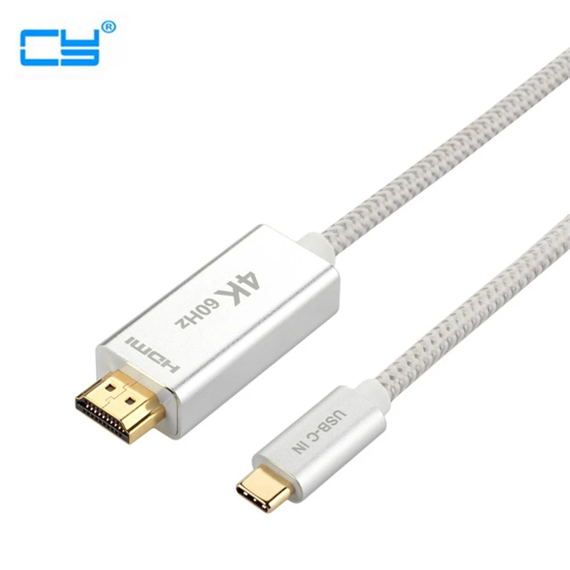 Тканая сетка 4K 2K 3D HDMI кабель USB3.1 type-C к HDMI конвертер данных линия мужчин и мужчин HDTV высокого качества
