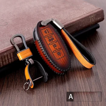 

Fashion Genuine Leather Car Key Case Cover For infiniti FX35 FX37 FX50 G25 G35 G37 JX35 M35 M37 M45 Q70