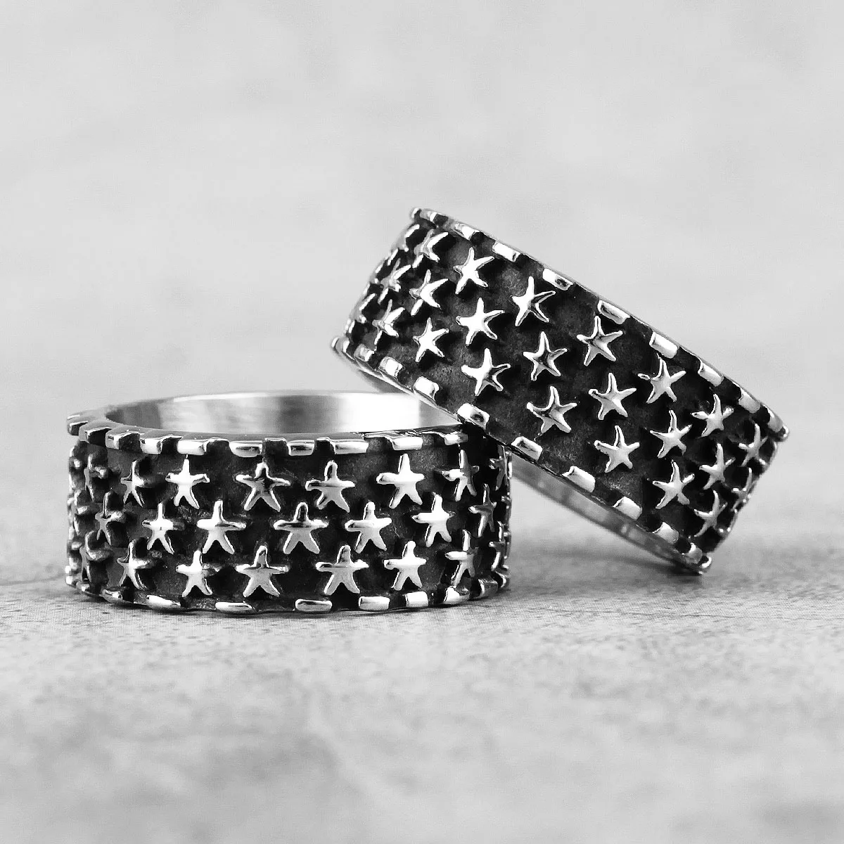 Starry Night Star Simple Stainless Steel Women Mens Rings for Couple Lovers Girl Boyfriend Jewelry Creativity Gift Finger Rings Zircon Rings Couple Rings Crystal Rings Stainless Steel Rings