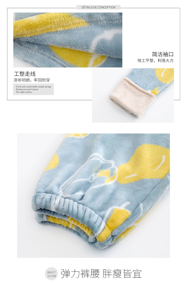 Winter Flannel Pyjamas Women Pajamas Sets Warm Long Sleeve Sleepwear Pijama Mujer Winter Female Night suit Homewear Pyjamas
