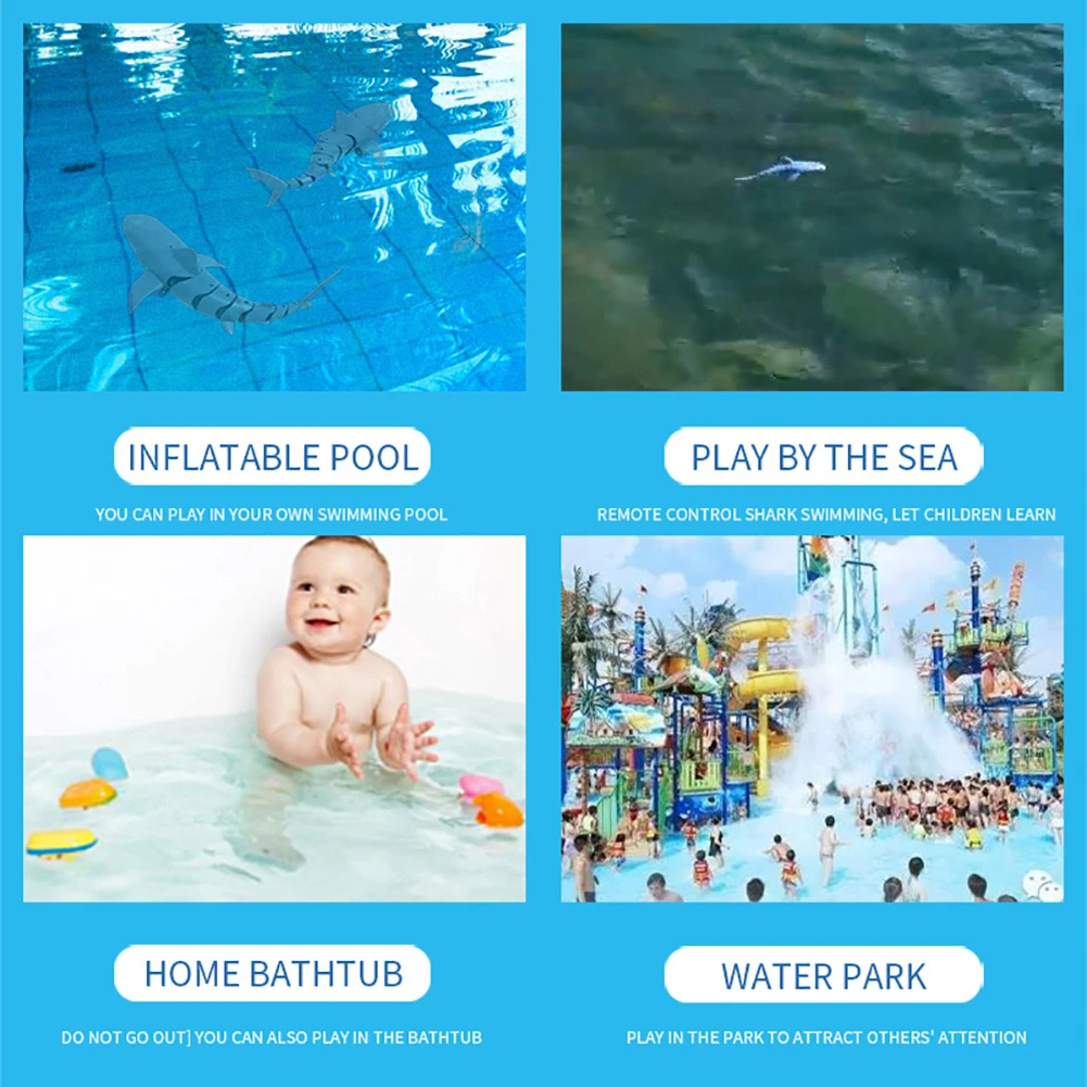 Brinquedo de Água Simulação Elétrica Tubarão Controle Remoto Piscina Banheiro 2.4g 20 Brinquedos e hobbies
