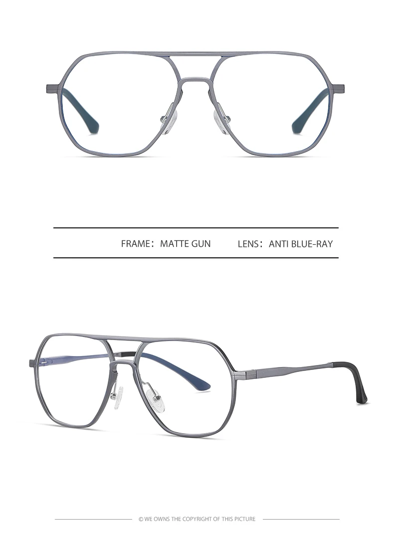 OH EVOL 2021 Aluminum Vintage Oversized Glass Frame Men Women Pilot Computer Blue Light Blocking Glasses Optical Eyewear  Oculos prescription blue light glasses