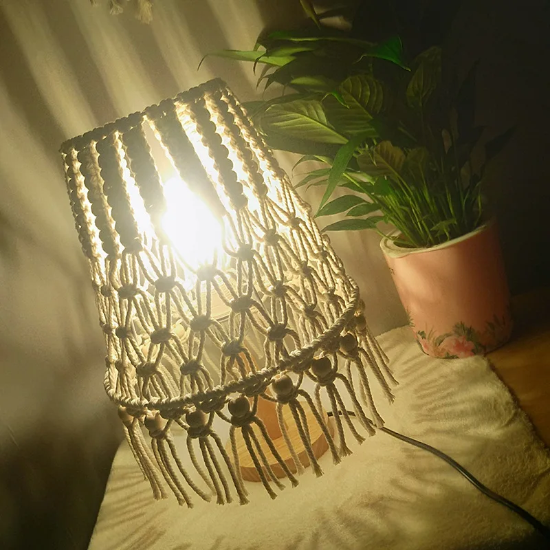 macrame table lamp