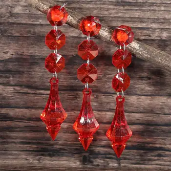

10Pcs/Pack Crystal Lamp Pendants Bead Curtain Festival Wedding Decoration Parts