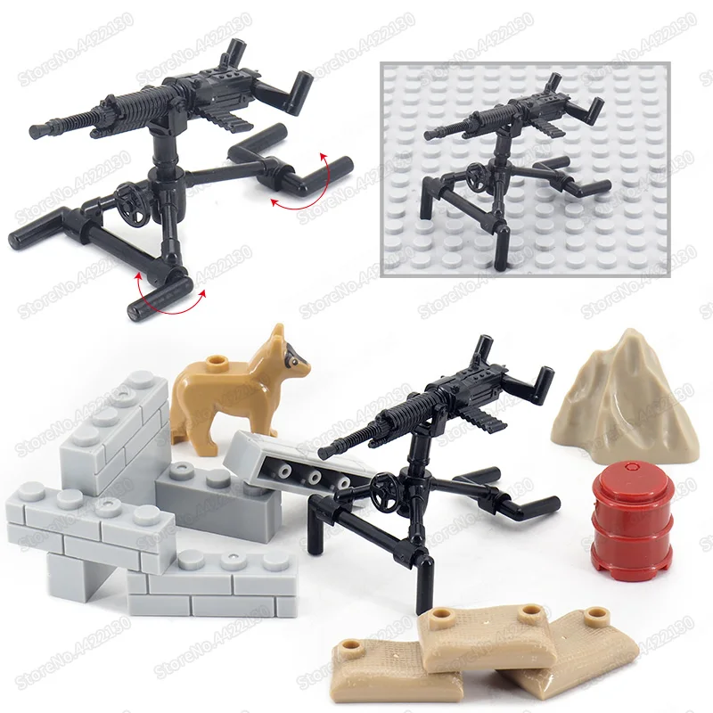 

World War 2 Military Type 92 Heavy Machine Gun Building Block Figures Woodpecker Weapons Assemble Model Moc Child Christmas Gift