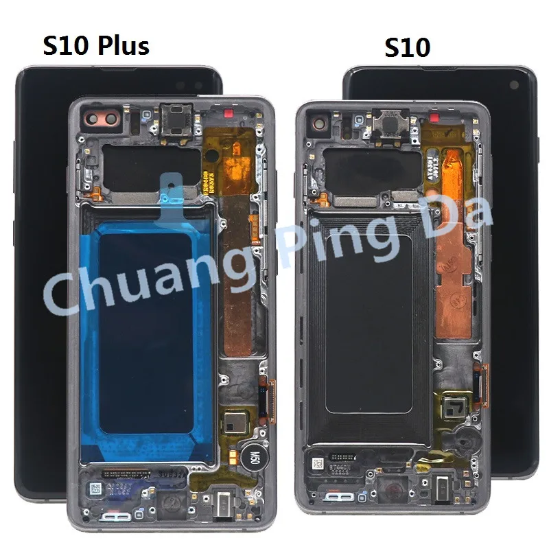 Активно-матричные осид, S10 ЖК-дисплей для SAMSUNG Galaxy S10 G973F G973 S10 плюс G975 G975F кодирующий преобразователь сенсорного экрана в сборе
