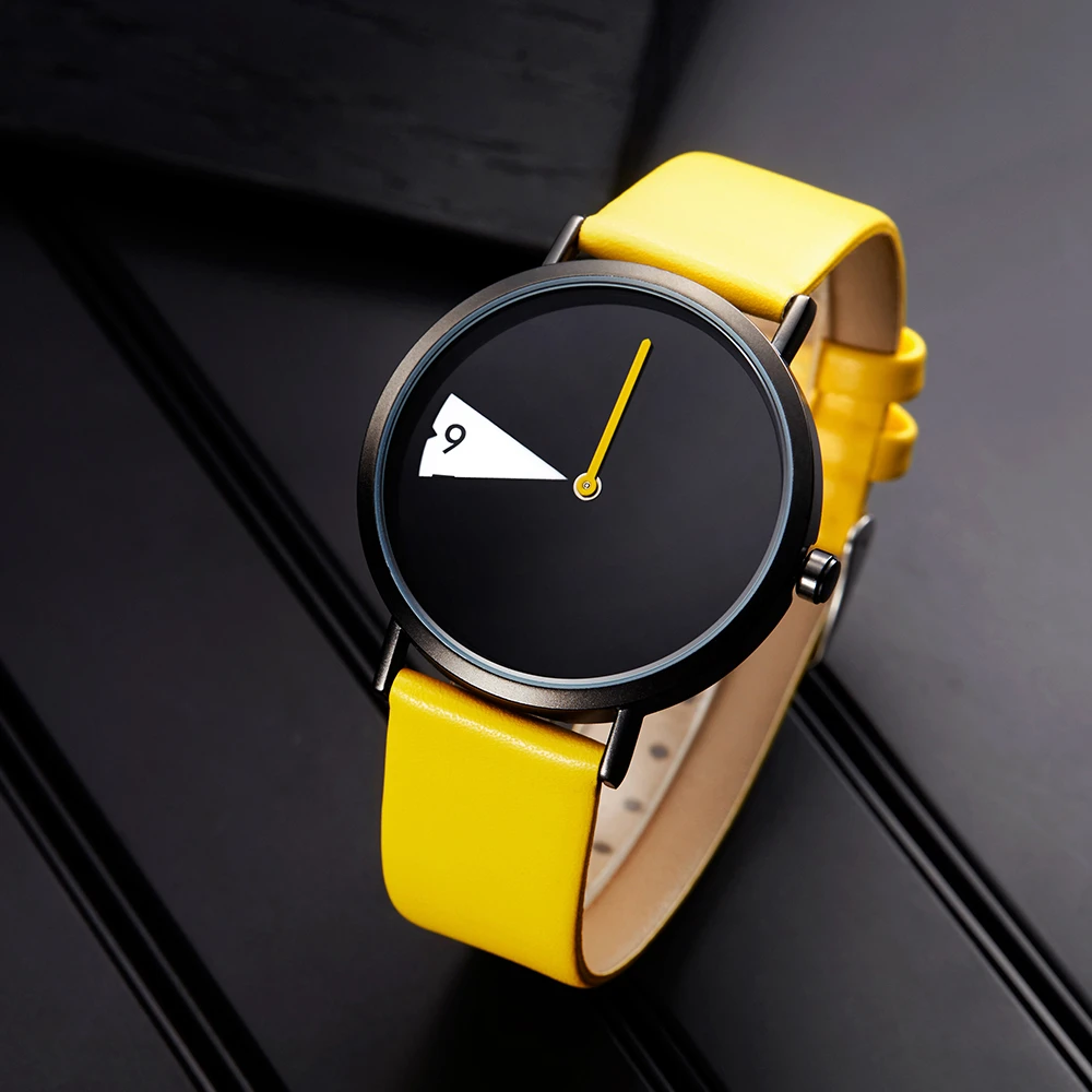 Женские часы, креативные наручные часы, женские часы, вращающийся желтый кожаный ремешок, наручные часы, часы Montres Femme Reloj Mujer