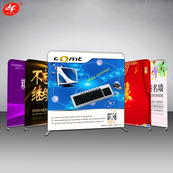 

Custom 6m Wide Logo Print Aluminum Alloy Tube Frame And 260gsm Warp Fabric Photobooth Wall Banner Stand