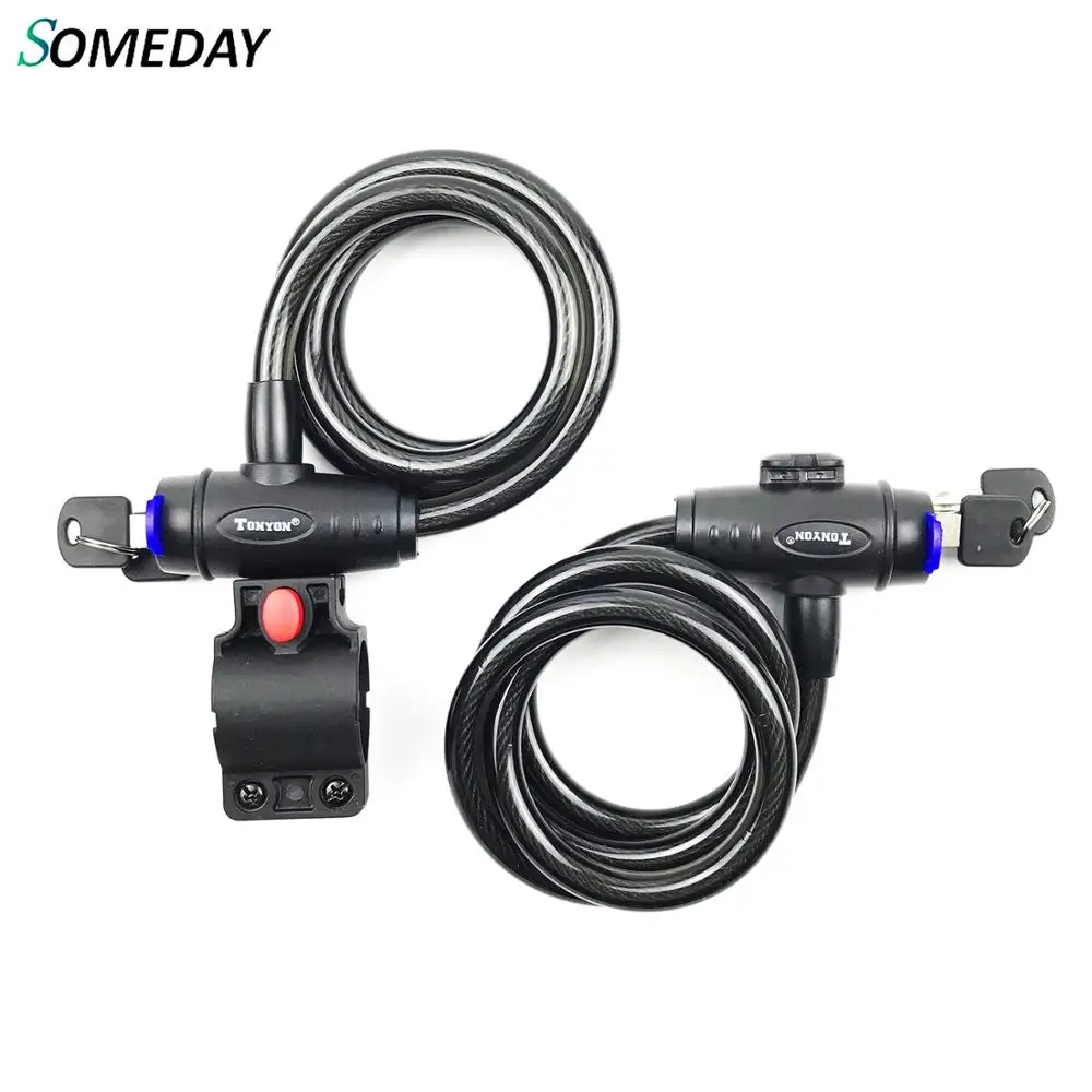 SOMEDAY Tonyon Mountian Bike Bicycle Lock Safety Electric Cable Lock Steel Wire Lock Anti-theft Ebike Accessories