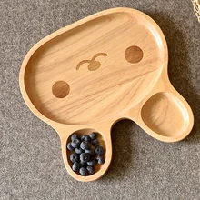 

Beech plate food plate wooden plate bamboo cartoon children's plate wooden pizza tray