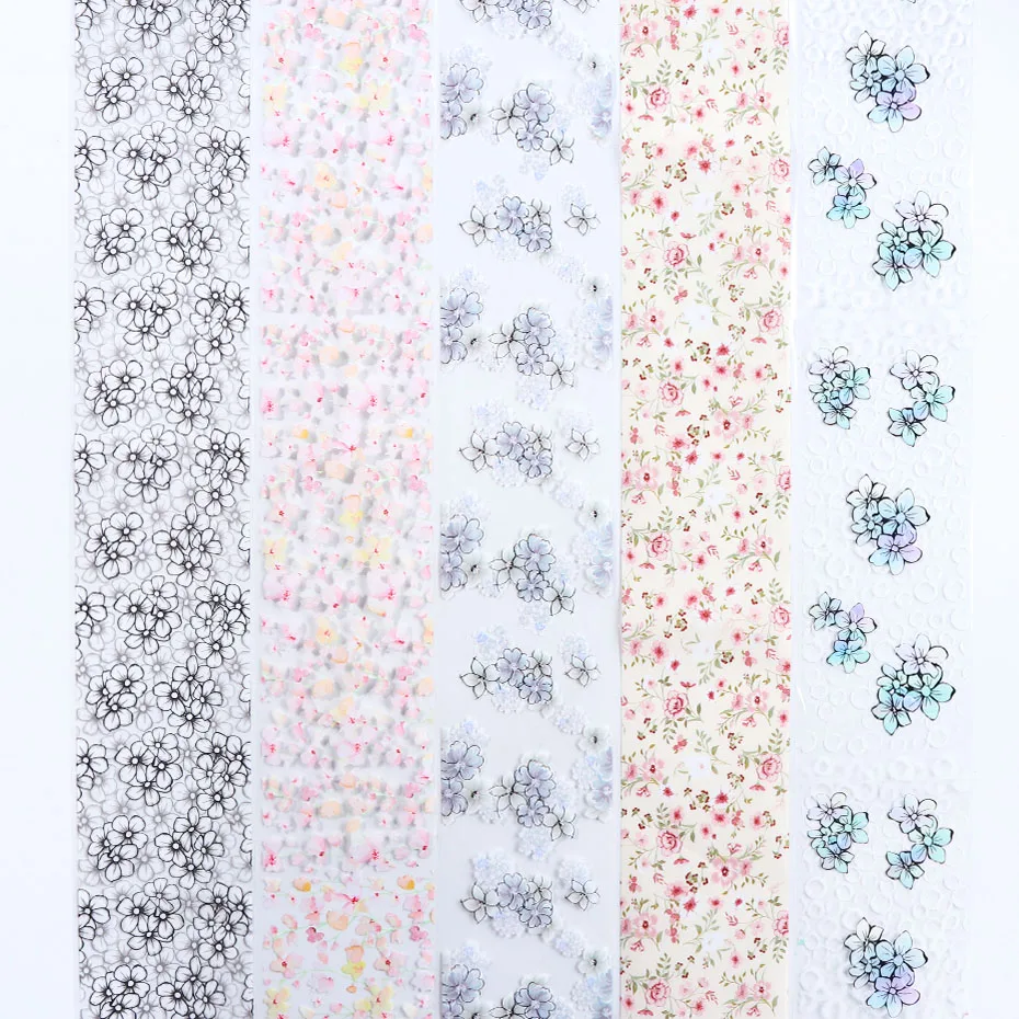 10pc Flower Nail Foil Set Transfer Sticker Leopard Nail Art Decals Decor Design Colorful Sliders For Nail Wrap Manicure LAXK9144