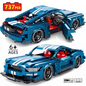 

737pcs Pull Back City Rac F1 Car Build Blocks Compatible with Technic Sports Car Bricks Toys For Boys Children