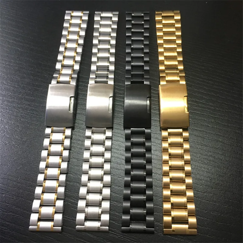 14mm 16mm 18mm 19mm 20mm 21mm 22mm 24mm 26mm Wristbands Stainless Steel Watch Straps Folding buckle 4