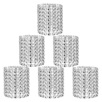 

Rhinestone Napkin Rings,Silver Rhinestone Napkin Rings Diamond Napkin Holders for Wedding Party Banquet Dinner or Valentine's Ho