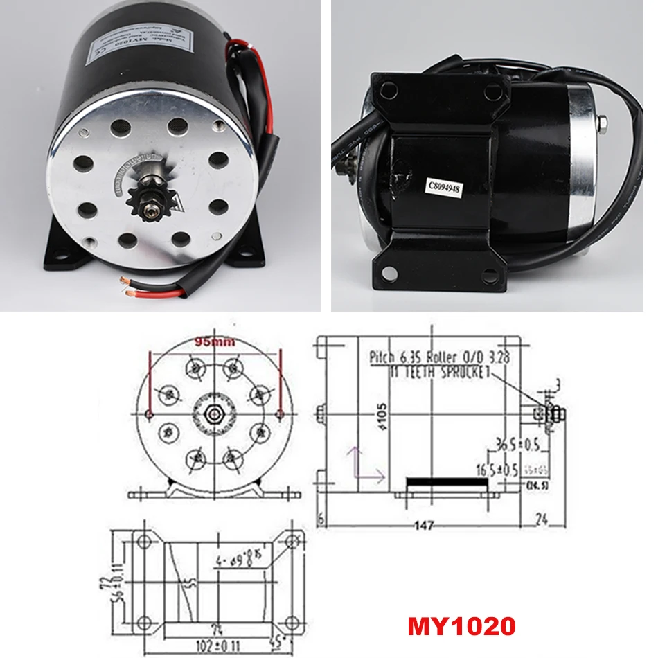 Комплект для переоборудования электрического велосипеда 24V 36V 48V DC щеточный