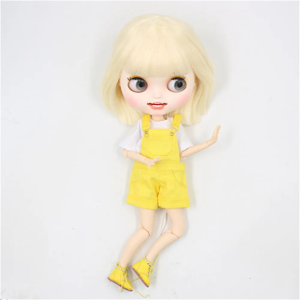 ICY Nude Blyth кукла белая кожа резные губы открытый рот матовые индивидуальные лицо соединение тела белый смешанный золотой волос № 0510