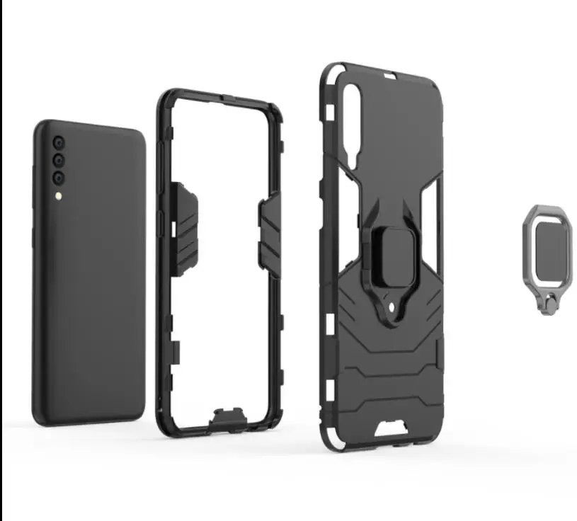 30pcs/lot With Ring Stand 2 in 1 Hard Armor Case Plastic+ TPU Cover For Samsung note 10 pro/note 10/A80/A90/A2 CORE/A70/A40/A10