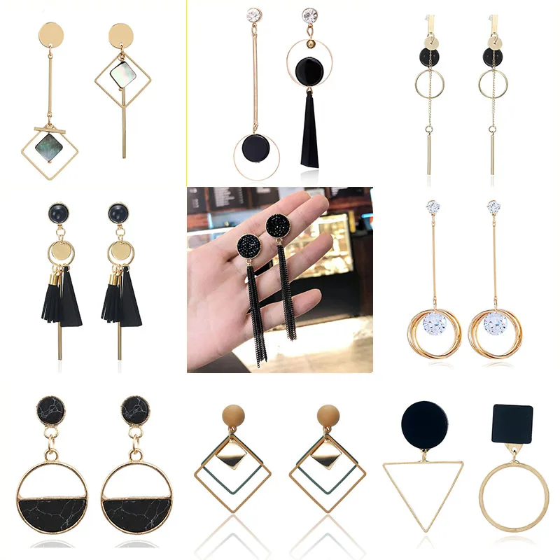 Korean Style Fashion Drop Earrings Simple Long Geometric Earrings Gift For Friend Tassel Ear Jewelry Wholesale Dropshipping