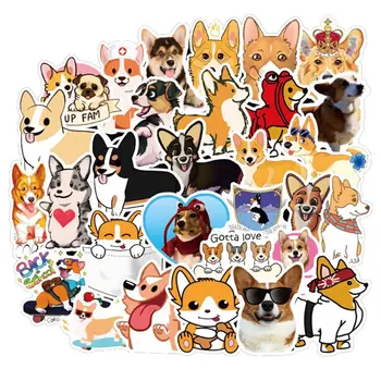 

50PCS Cute Husky Corgi Pet Dog Bullet Journal Decorative Stickers Scrapbooking Stick Label Diary Stationery Album Stickers