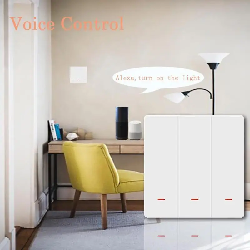 AC110-240V управление голосовым управлением сенсорный переключатель Интеллектуальный мобильный телефон приложение управление Интеллектуальная связь переключатель времени