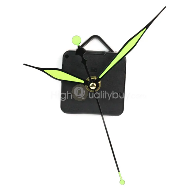 1 Set Silent Black Quartz Clock Spindle Movement Mechanism DIY Repair Replacement Parts Kit + Greem Luminous Hands | Дом и сад
