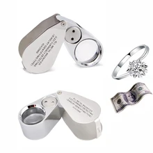 

40X Illuminated Jeweler LED UV Lens Loupe Magnifier With Metal Construction And Optical Glass 2021 New Child Gift