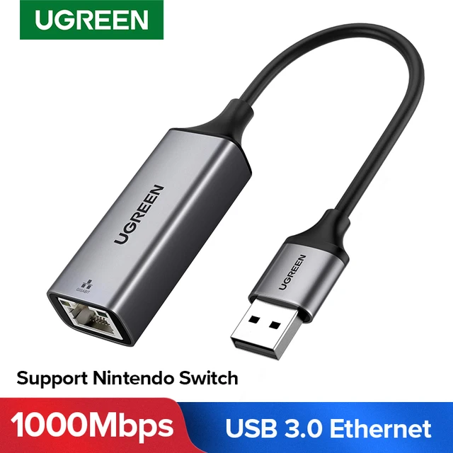 Ugreen USB Ethernet Adapter USB 3.0 Network Card to USB RJ45 Lan for PC Windows 10 Xiaomi Mi Box 3/S Nintend Switch Ethernet USB 1