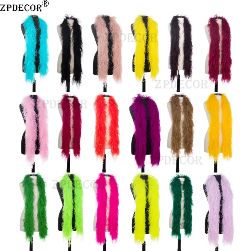 Прямая продажа с завода ZPDECOR 4-слойный боа из страусовых перьев для шарфа перьями |