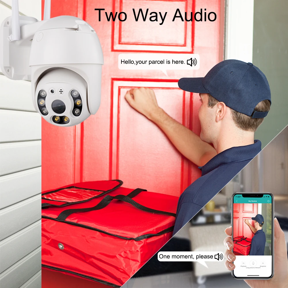 Dome ao ar Resistente à Água de Áudio à Prova Câmera sem Fio de Vigilância em Casa Livre Wifi Câmera D2água 2mp ip Seguro 1080 p 10 p resistente à água de áudio à