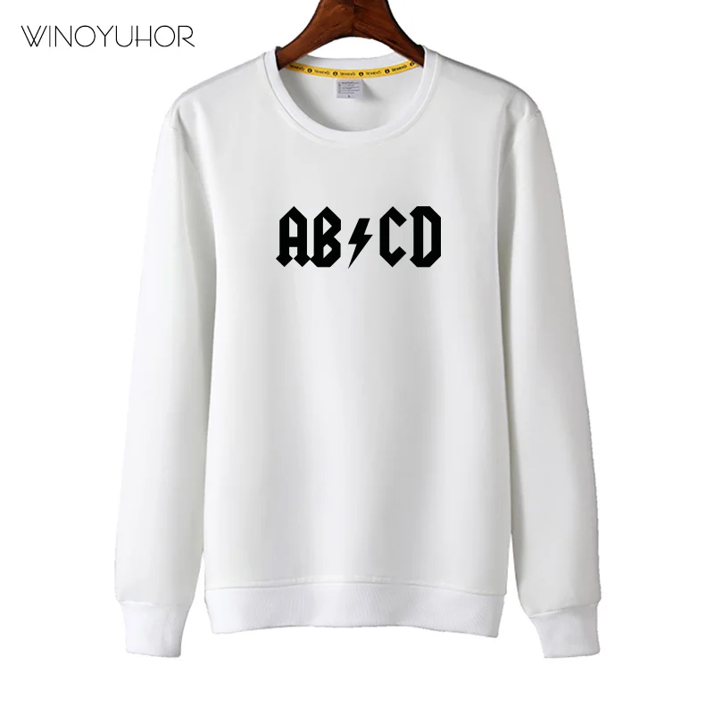 ABCD/Детский свитер с буквенным принтом; толстовки для мальчиков и девочек; детская одежда для малышей; осенние Забавные топы с длинными рукавами; пуловеры - Цвет: White